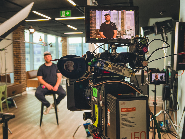 Filming cinematic documentary