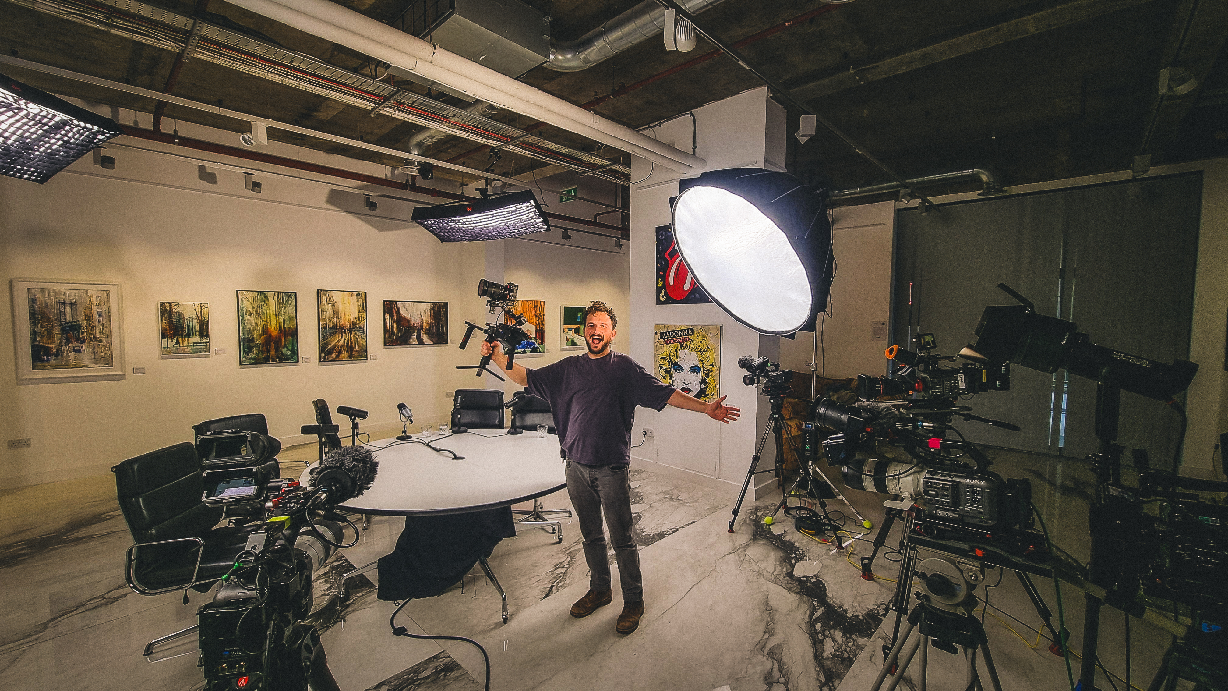 Jon Collins on set of a video podcast