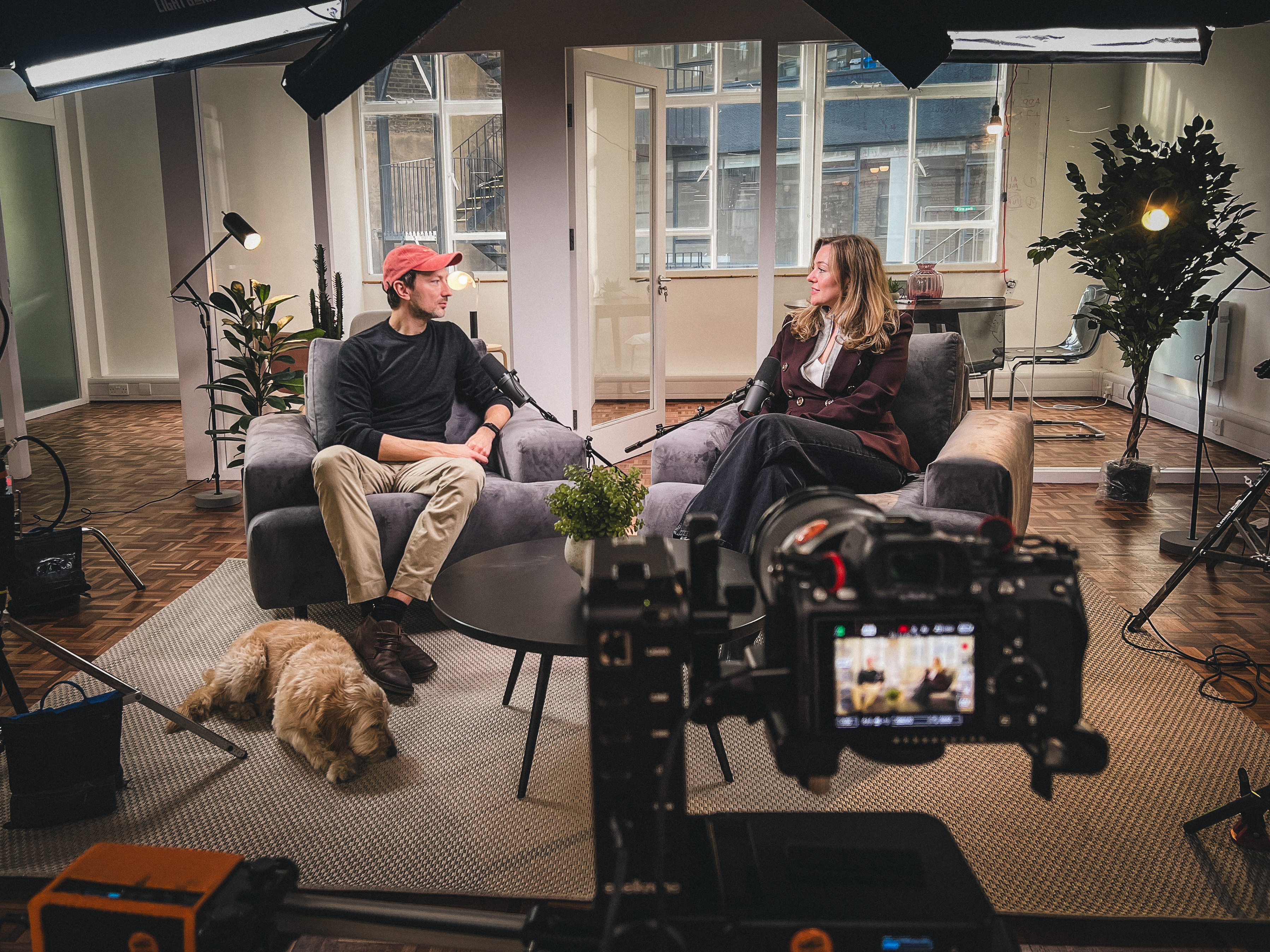 Filming a video podcast